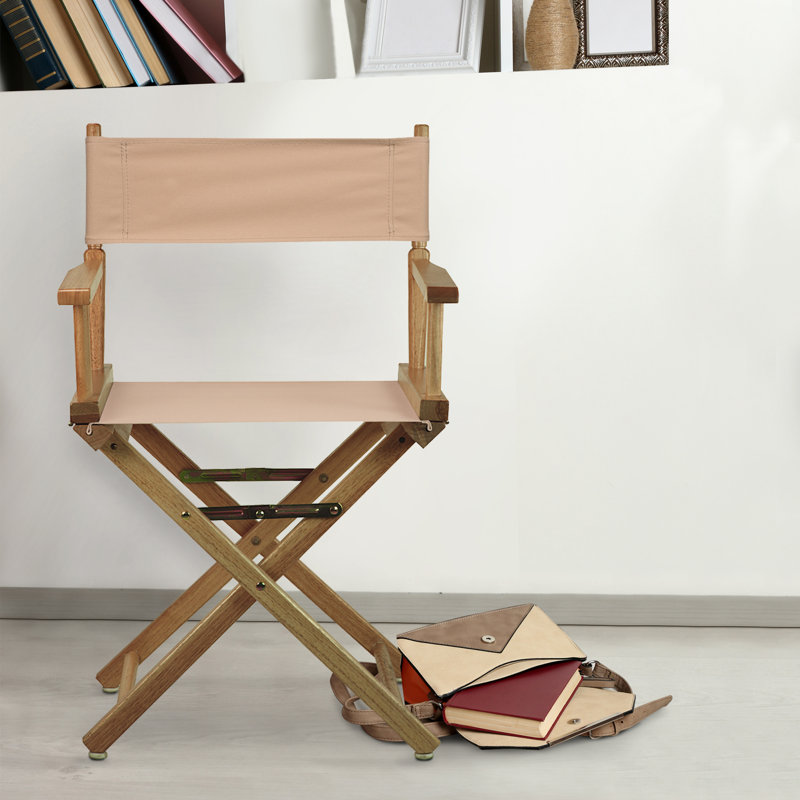 Chaise de réalisateur pliante 18 po, Naturel, Tanné