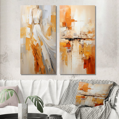«Glam Orange Beige Collage», ensemble de 2 pièces «Glam Orange Beige Collage»