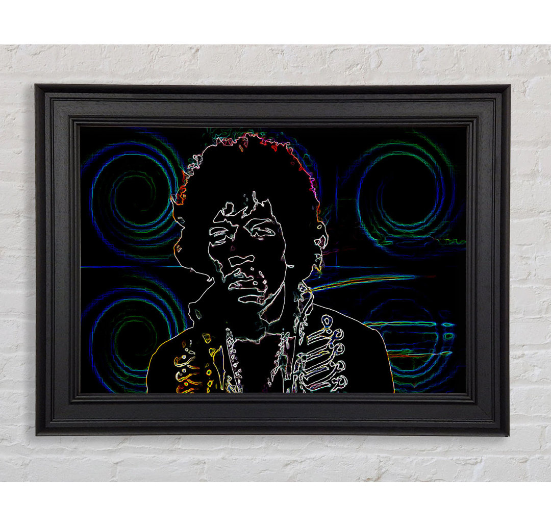 Jimi Hendrix Psychedelic - Einzelne Bilderrahmen Kunstdrucke