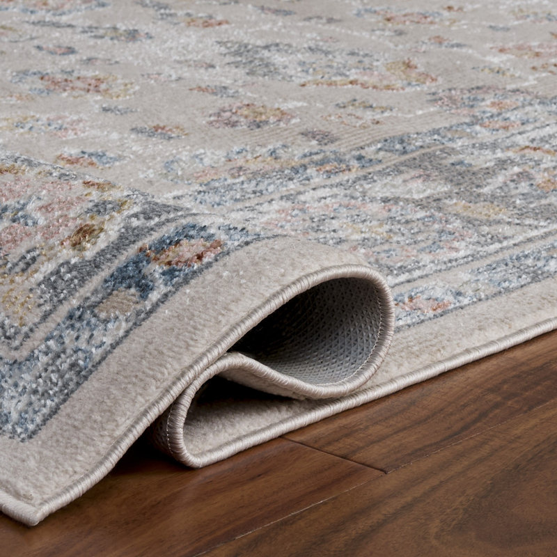 Naghibi Blair Washable 224 Area Rug In Beige / Grey, Rectangle 8' x 10'
