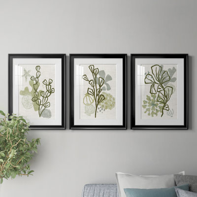 Coral Blockprint I - ensemble de 3 cadres photo