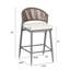 Tabourets de bar d'extérieur en métal, hauteur du siège 66 cm (26 po), avec assise en forme de PE, ensemble de 2, gris mat - style moderne, résistant à la rouille, coussin imperméable, pour jardin