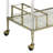 Serving Cart with Wine Holder, 31”L x14”W x24”H, Antique Mirror &amp; Brass Accents | Glass+Metal