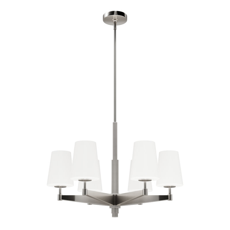 Nolita 6 - Light Candle Style Classic / Traditional Chandelier, Brushed Nickel