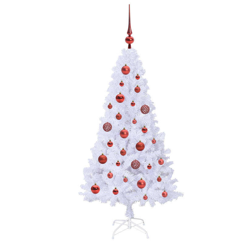 Lighted Artificial Christmas Tree, 120cm H, Red