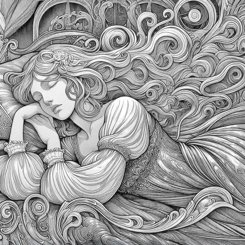 «Serene Slumber Line», reproduction d'art sur toile, H 40 po x l 40 po x P 1,5 po