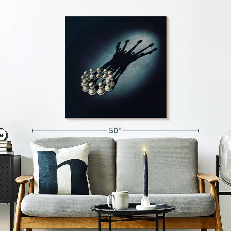 Senne Chess Pawn Crown Shadow, H 30 po x l 30 po