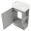 Meuble-lavabo gris 18,6 po avec planche et lavabo en céramique, système de tablettes combinables-522093372