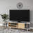 Scandinavian TV Stand, White w/ Oak, 63.0 x 13.8 x 19.1 inches | 100% Melamine Coated Particle Board, Thickness: 0.7 inches | Features Numerous Shelves, Wall-Mountable Design | Stylish w/ Functional for Modern Living Rooms-610206812