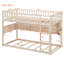 Lit superposé simple TG au-dessus de simple TG avec tablettes intégrées, lumières à changement de couleur et panneau perforé, beige