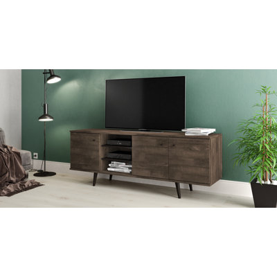 Baldomera Unfinished TV Stand with Fireplace Included