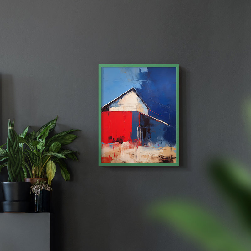 Paysages série Cxxiv - reproduction encadrée de qualité supérieure - prête à être accrochée - aucun clou requis, Vert