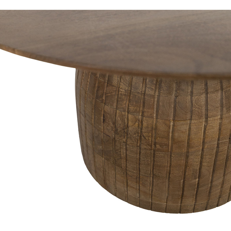 Solid Wood Pedestal Coffee Table, 44cm H x 80cm W x 80cm D