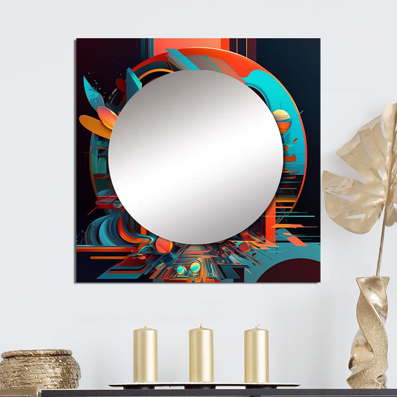 Karaleigh - Miroir mural géométrique moderne pour chambre à coucher, 36 po x 36 po