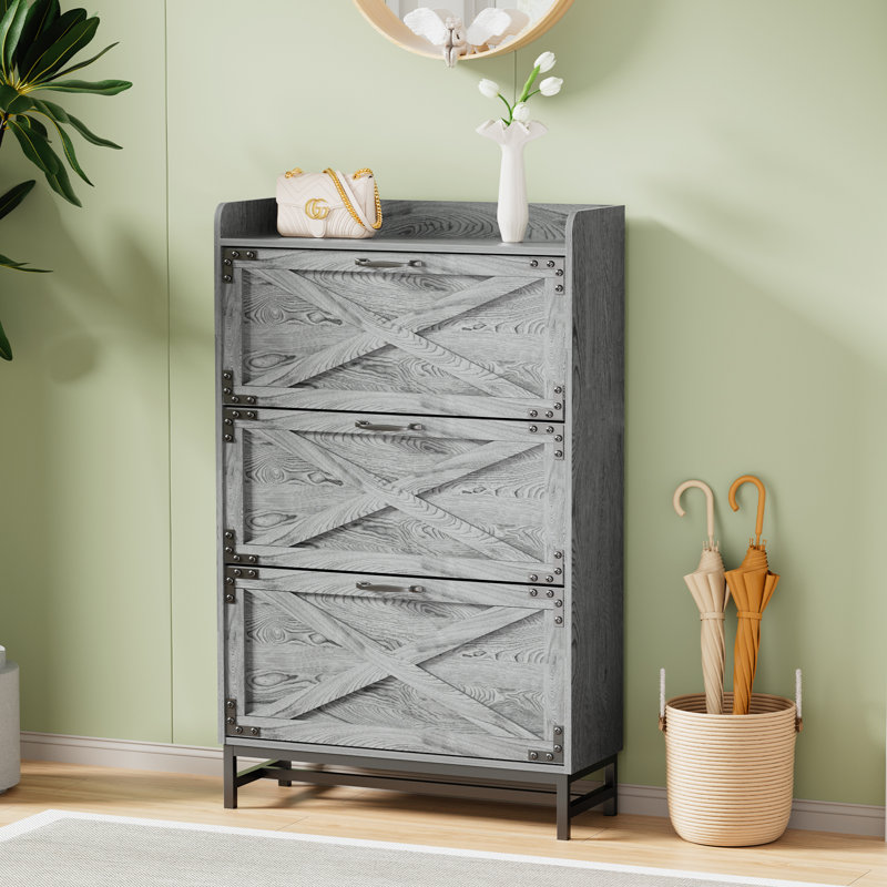 Shoe Storage Cabinet3, Grey