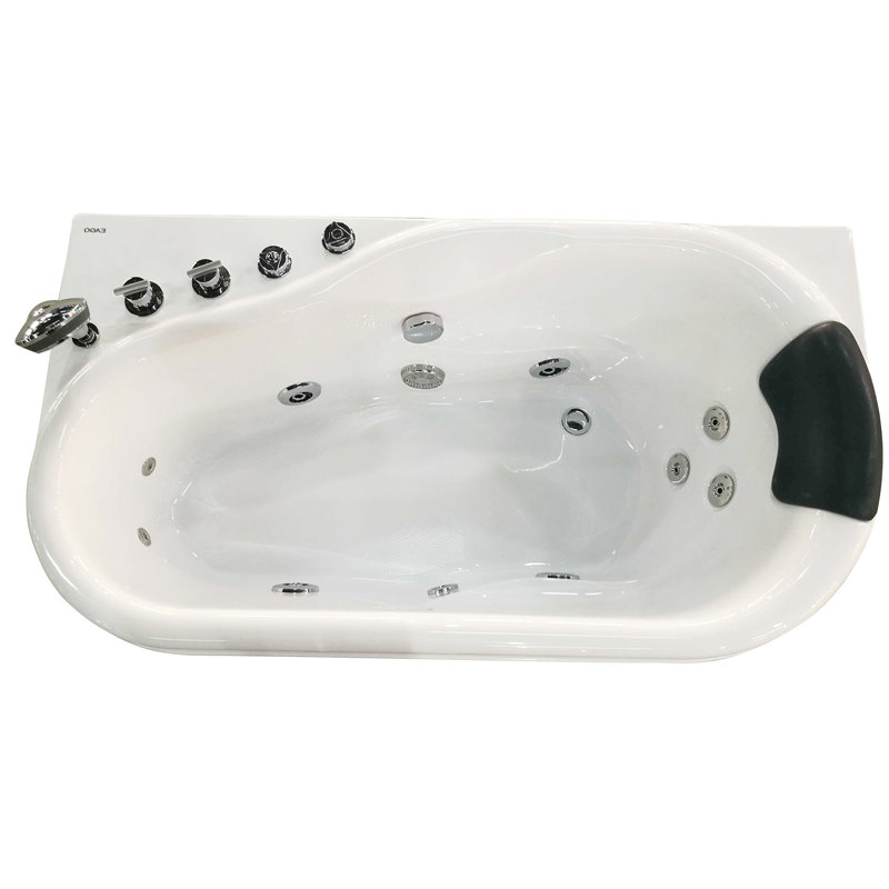 57.13'' x 29.88'' Acrylic Bathtub with Faucet, Left