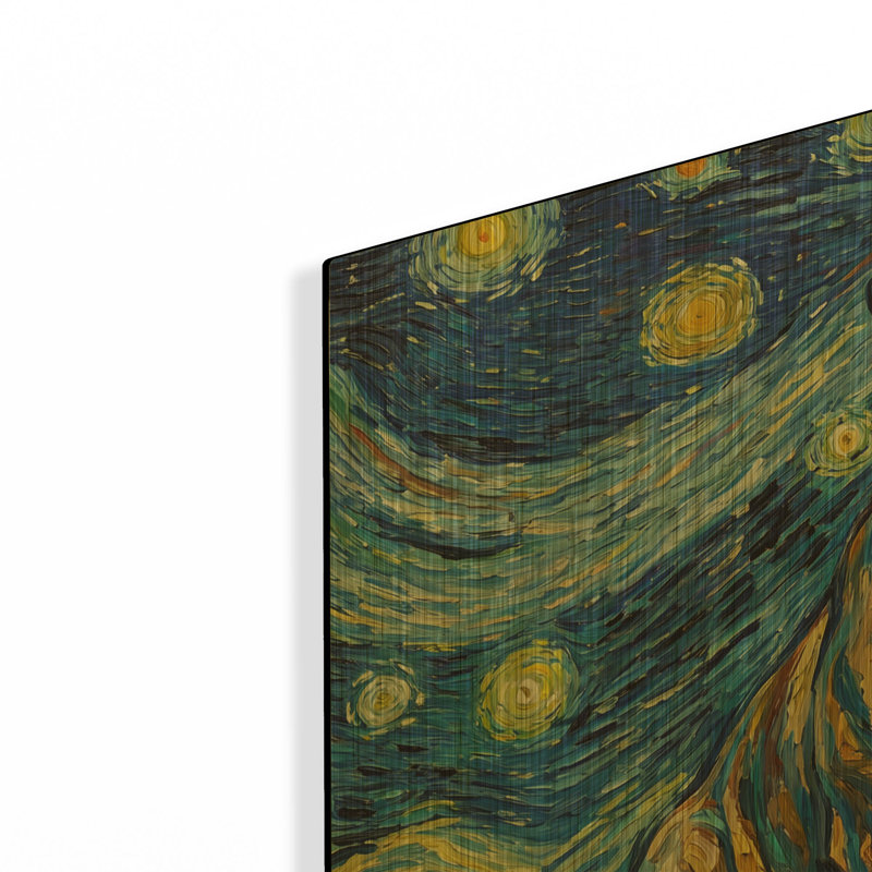 «Bulldog Starry Night» par Rich Monet, art mural en métal doré, 36 po x 24 po, 36"x24"