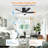 42 Inch Flush Mount Ceiling Fans With Led Light 22W And Remote Control 5 Abs Fan Blades For Bedroom Patio-443762273