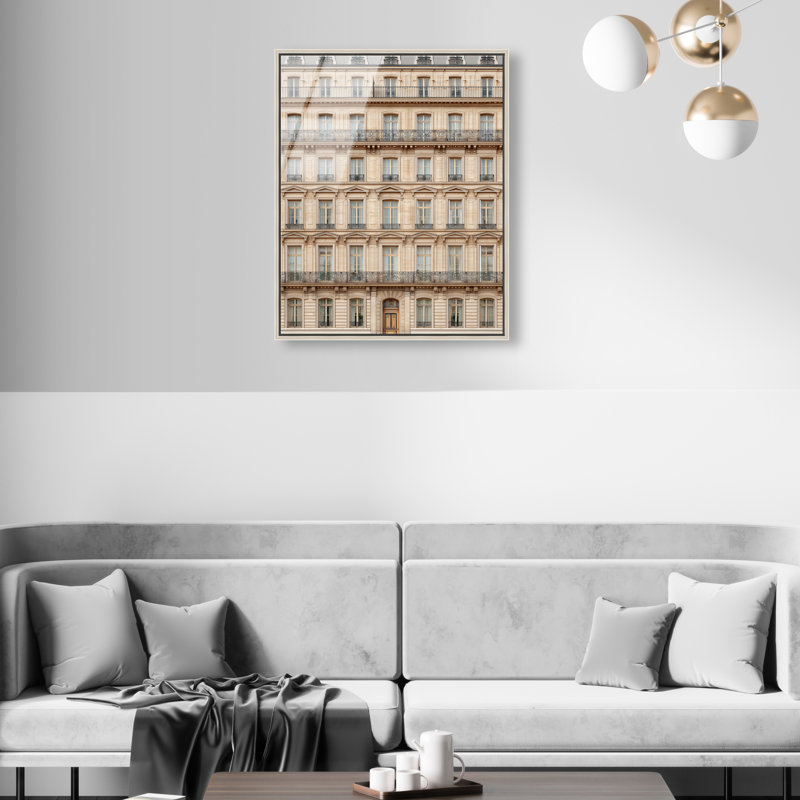 Sculpted Facade Print, 21"H x 17"W, Silver Floater Frame