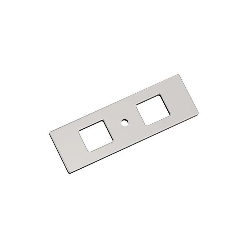 Contre-plaque d'armoire rectangulaire Medora 3-11 / 16 pouces (94mm), Nickel poli