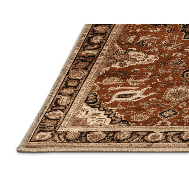 Tapis brun lavable à la machine, Rectangle 6 pi x 9 pi