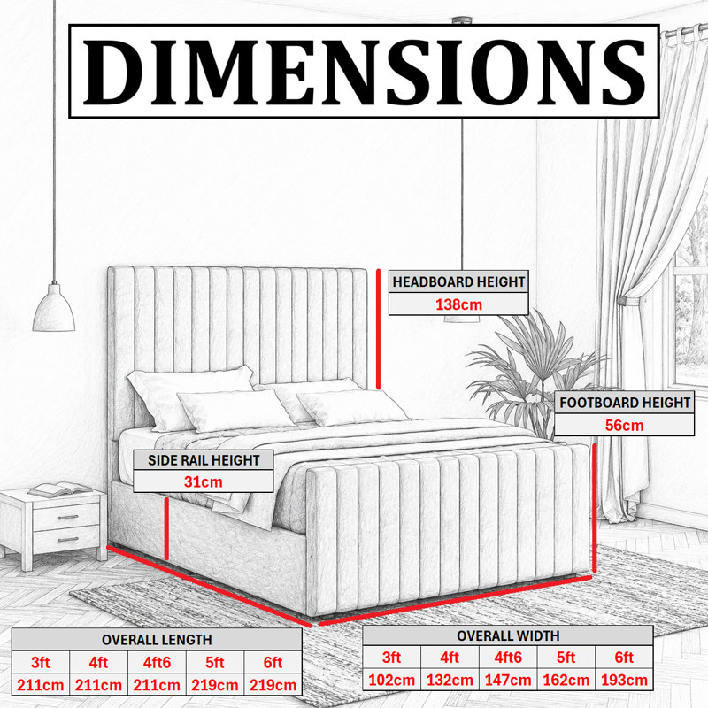 Arizona Chappory Storage Bed, Cream, Single (3')