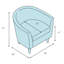 Fauteuil demi-tonneau rembourré Summers-2009456352