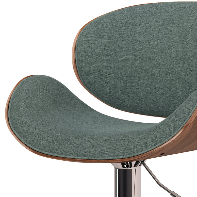Tabouret de bar pivotant Bentwood, Turquoise clair, Brun