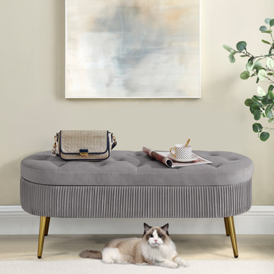 Michalla Velvet Upholstered Storage Bench
