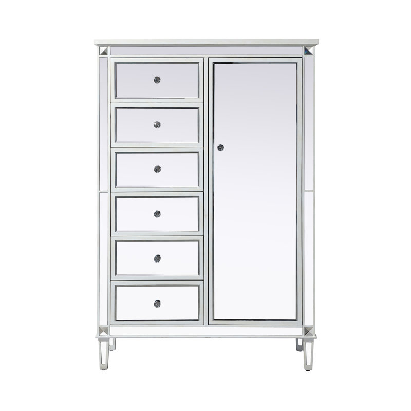 SPARKS Sparks Armoire, Mirrored/Antique White