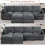Canapé modulaire en chenille de 110 po avec deux coussins et repose-pieds, canapé moderne à 4 places avec coussin rembourré, canapé en U pour salon, bureau-542347481