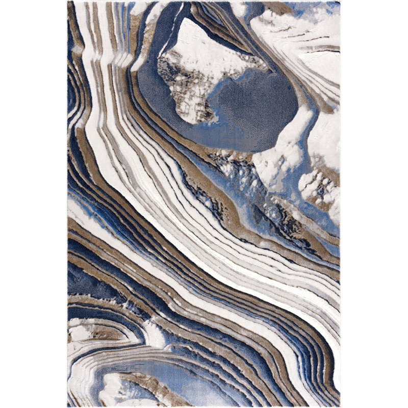 Tapis bleu / or Theatus Reg150A, Rectangle 4 pi x 6 pi