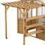 Serre d'extérieur en bois de cèdre avec pergola, panneaux en polycarbonate, tablettes, bancs de rempotage et fenêtres d'aération automatiques
