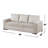 Upholstered Convertible Sofa With Cushion Back In Ivory Finish