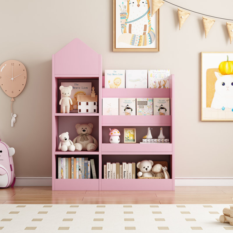 Organisateur de rangement de jouets en bois, Rose