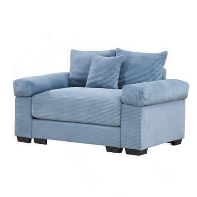 54.3" Oversized Cloud Modular Sectional Couch, Extra-Thick Armrests Good Resilience Cushions Ergonomic Design Premium Soft Corduroy Fabric, Easy Assembly For Living Rooms Study, Blue