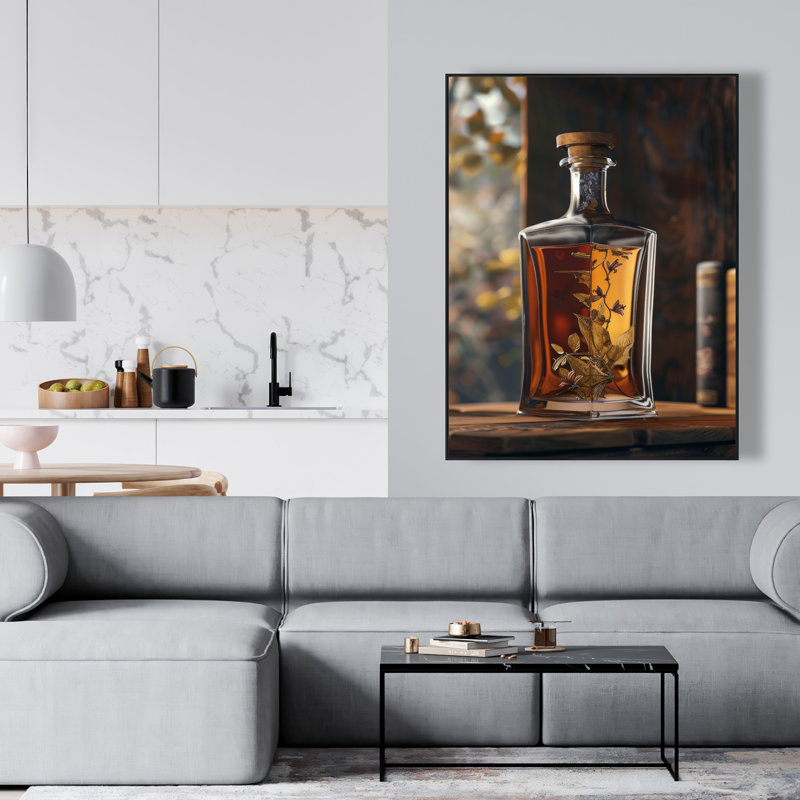 Toile encadrée gris alcool - Décoration élégante