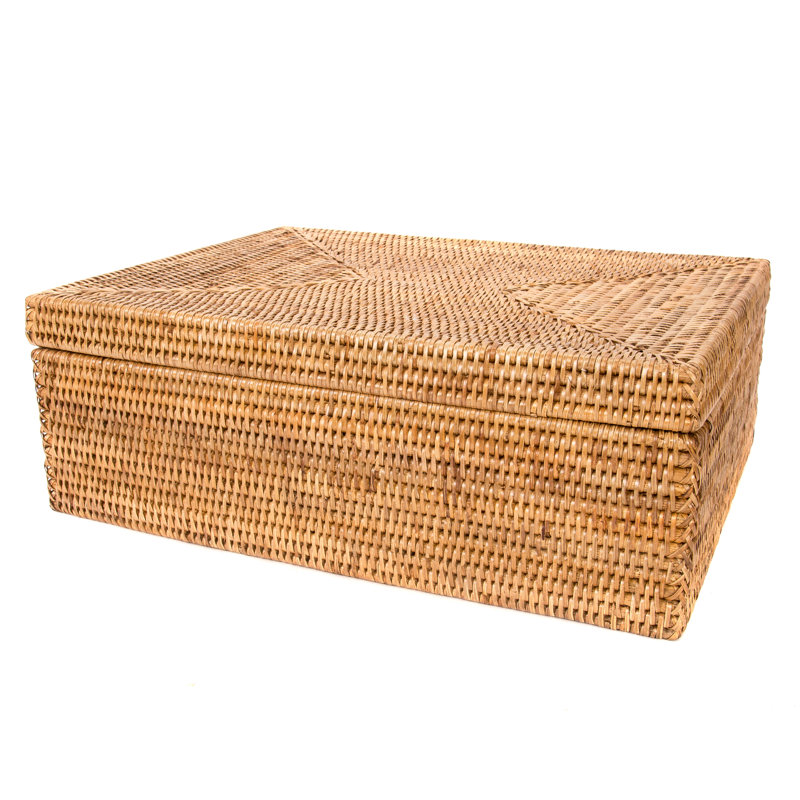 Panier en rotin tissé à la main, Brun miel