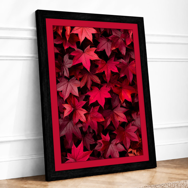 Crimson Canopy Botanical - Framed Print, A2 - 59.4 x 42.0 cm, Black