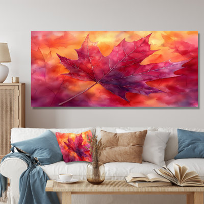 Automne feuille d'érable II - feuilles, art mural en métal, reproduction d'art traditionnelle en métal