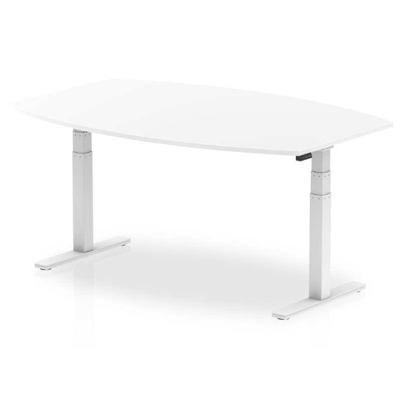 Boat Shaped Conference Table, 131cm H x 180cm W x 120cm D, White