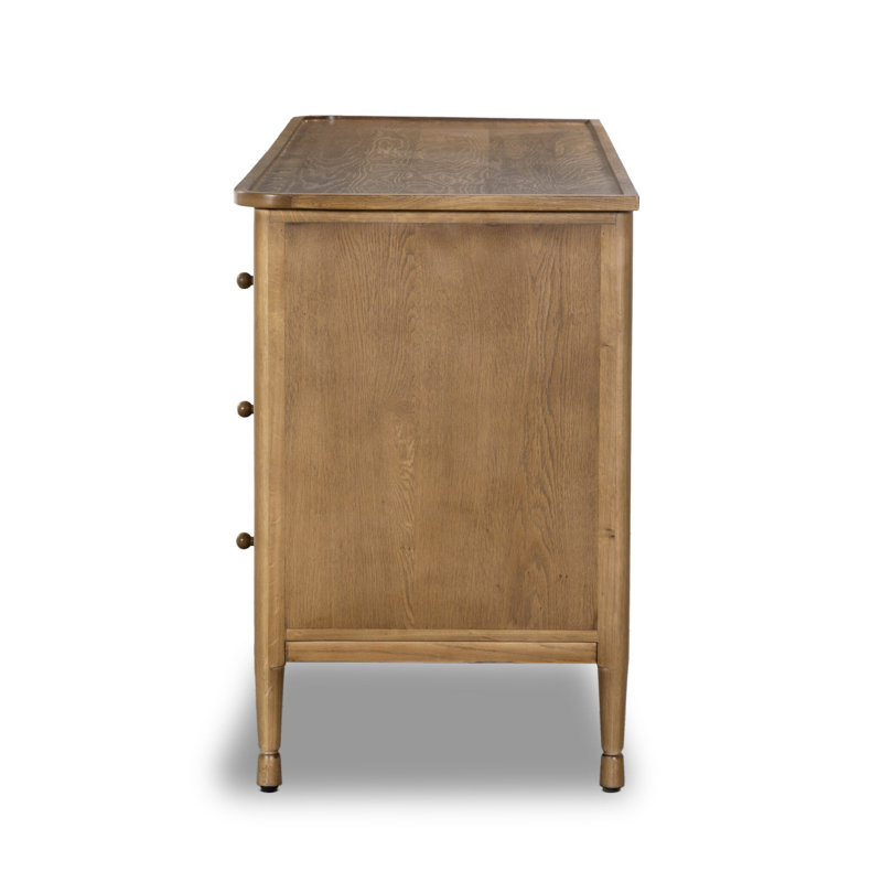 Franny 6 Drawer Dresser-Saddle Brown Veneer, Saddle Brown Veneer