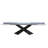 Extendable Glass Top Metal Base Dining Table