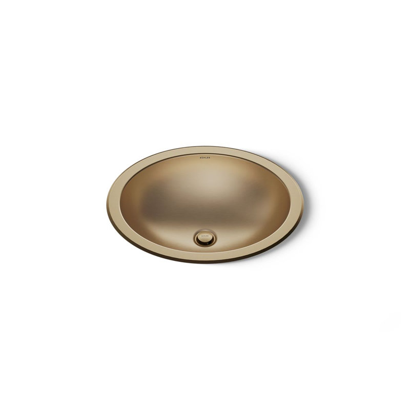 Bachata®20" Oval Drop-In/Undermount Bathroom Sink, No Overflow, Vibrant Brushed Bronze