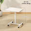 Table de lit mobile debout sur roulettes avec roulettes, grain de bois blanc-198552054