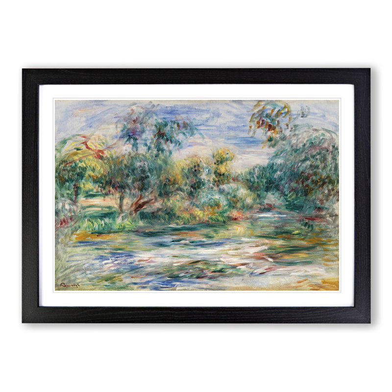 Landscape Vol.1 by Pierre-Auguste Renoir - Picture Frame Painting, 27cm H x 36cm W x 2cm D, Black Framed