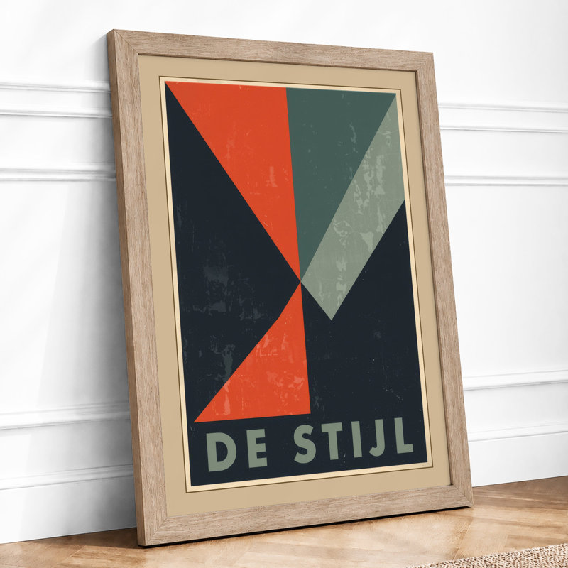De Stijl Geometry Geometric - Print, A2 - 59.4 x 42.0 cm, Oak