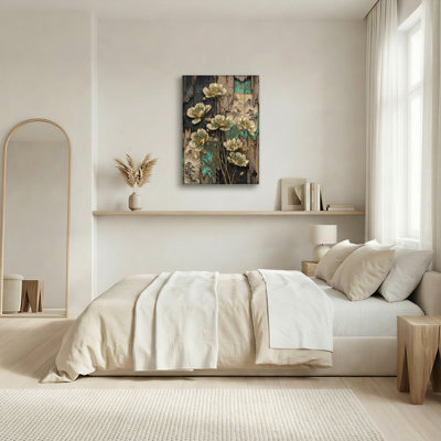 Art mural sur toile Gallery Wrap pour le salon, la chambre à coucher, le bureau ou le vestibule - Décoration murale décorative avec bois floral