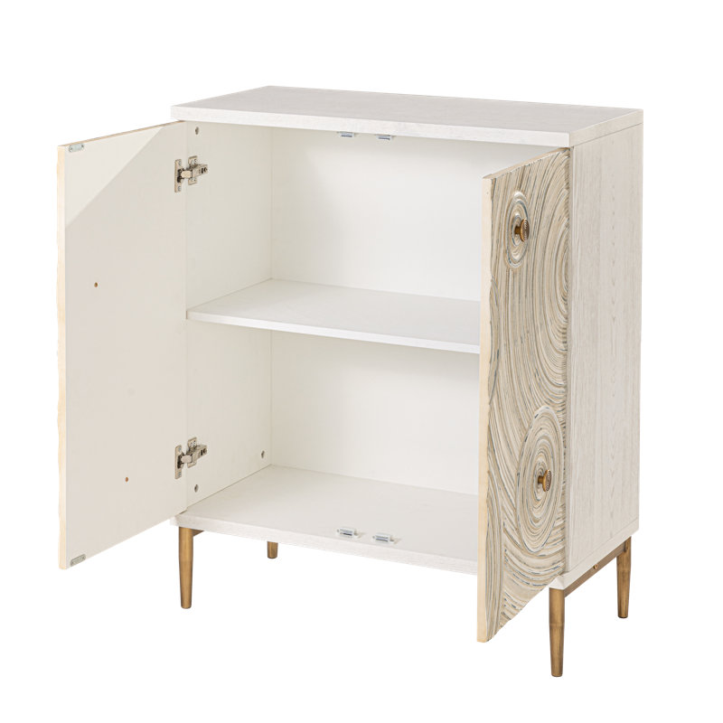 Armoire de rangement Bahtie Farmhouse Boho, Blanc