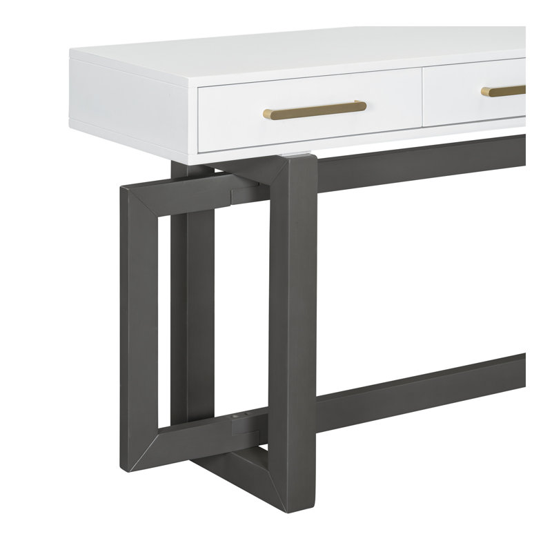 Console élégante avec trois tiroirs, table d'entrée très longue pour vestibule, couloir, salon, vestibule, couloir
